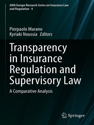 cover image of Transparency in Insurance Regulation and Supervisory Law